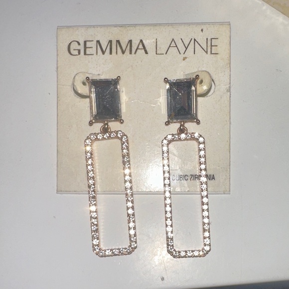 GEMMA LAYNE Jewelry - Gold and Silver Cubic Zirconia Drop Earrings
